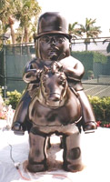 Caballero a bronze by Fernando Botero; Restored by Fine Arts Conservancy